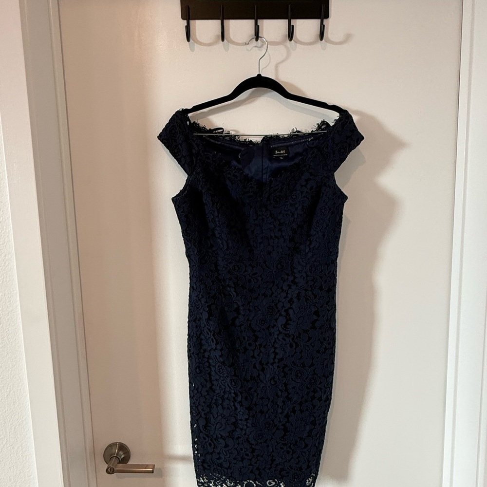 Bardot Midnight Blue Lace Midi Dress